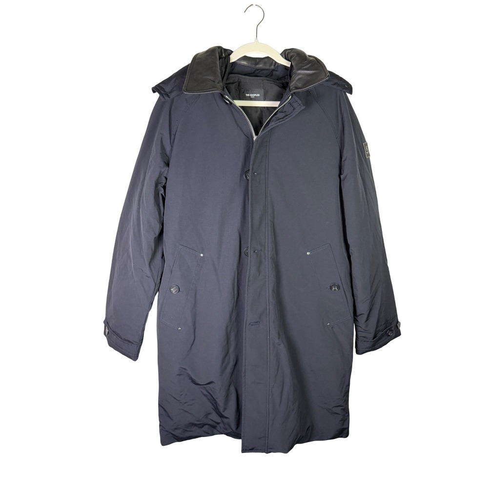 The Kooples Paris Men Dark Navy Removable Parka Hooded Winter Coat Medium